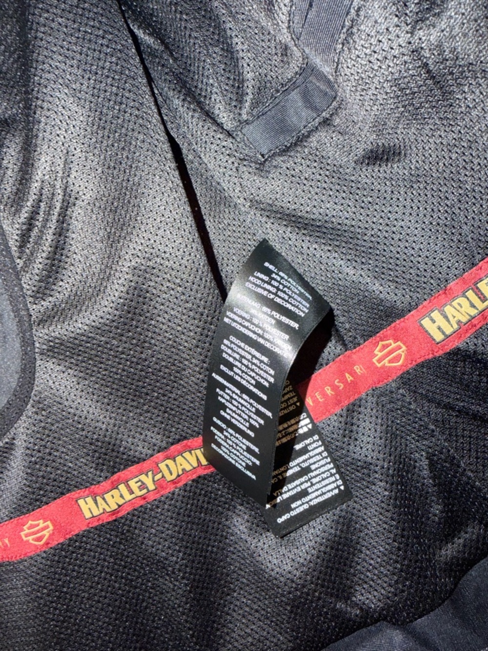 Harley-Davidson Women’s Two-Tone Hooded Jacket Black Beige Tan with Red Lining - Picture 7 of 13